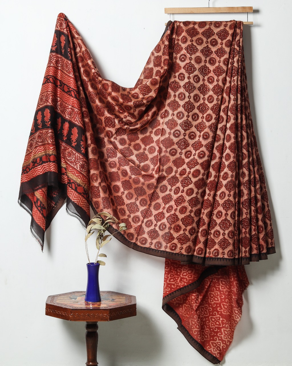 Ajrakh Chanderi Silk Jute