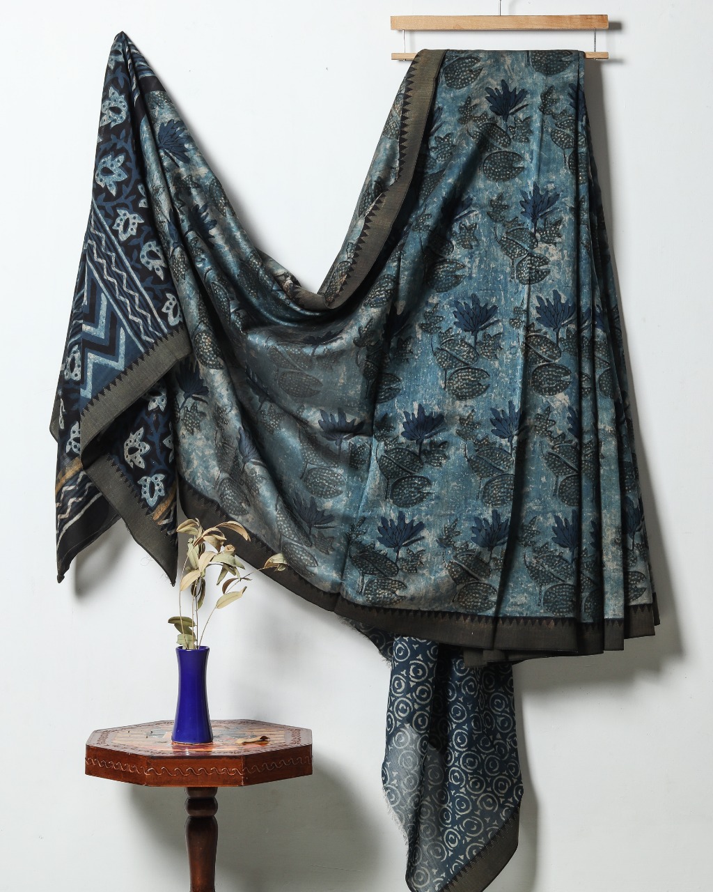 Ajrakh Chanderi Silk Jute