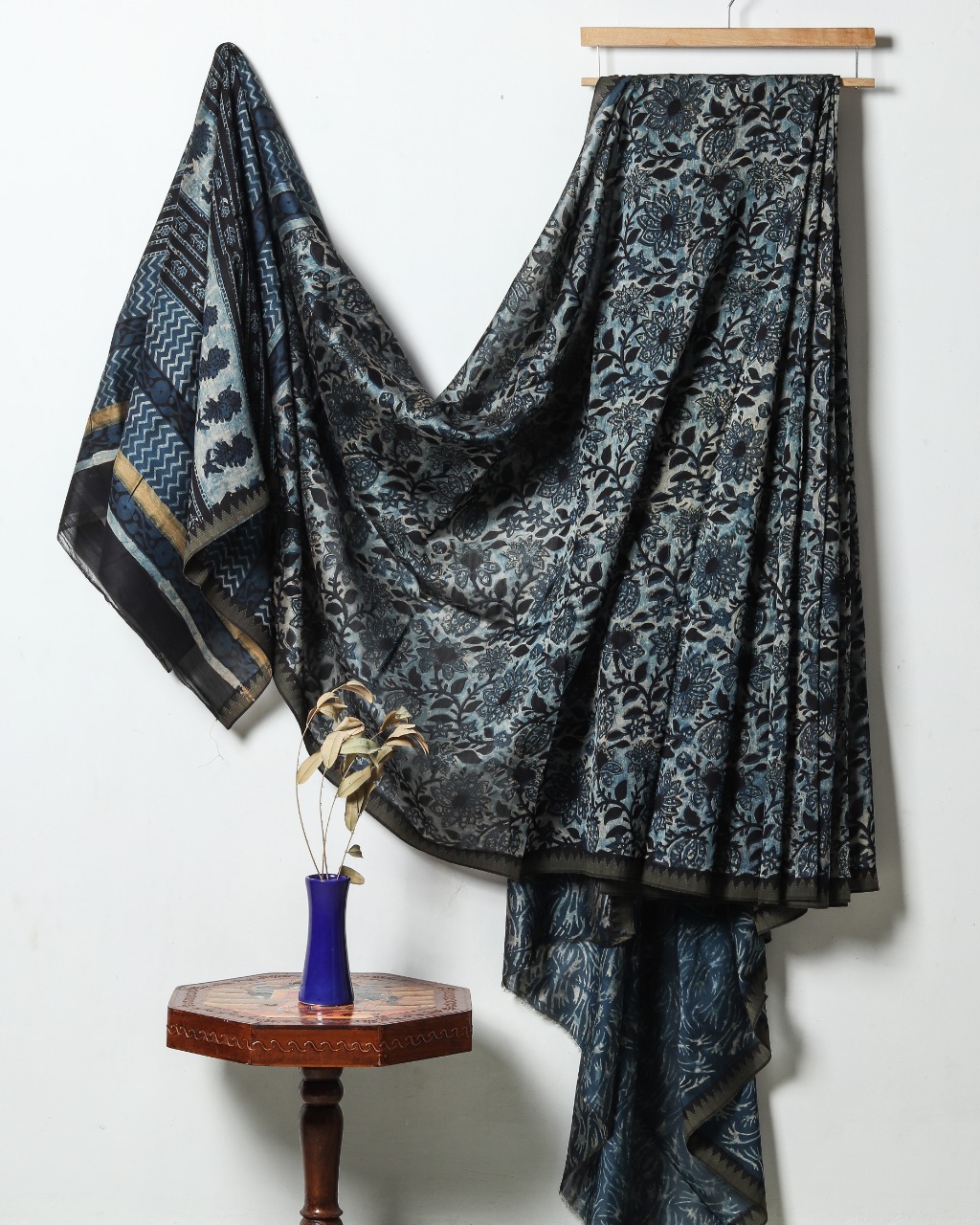 Ajrakh Chanderi Silk Jute