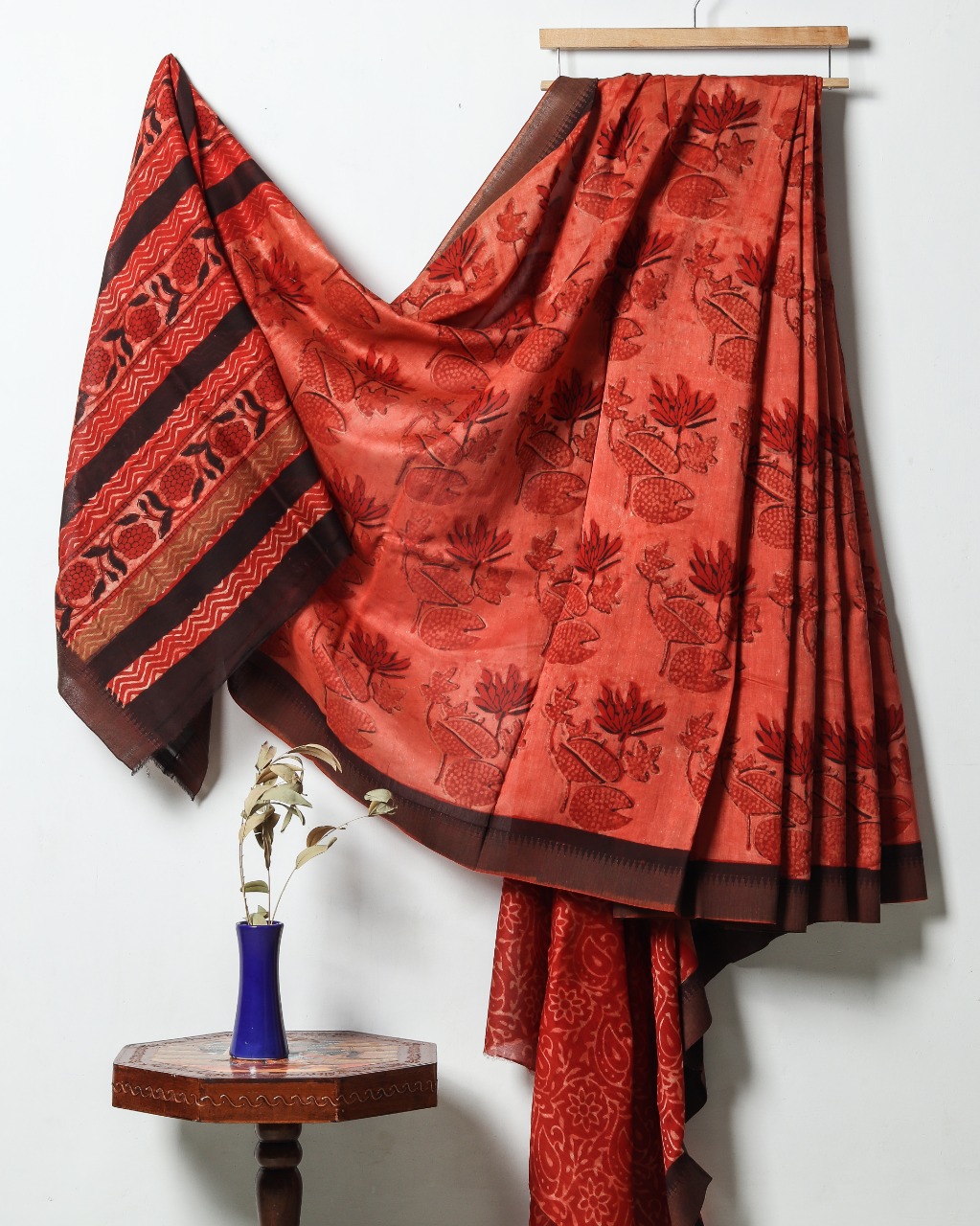 Ajrakh Chanderi Silk Jute