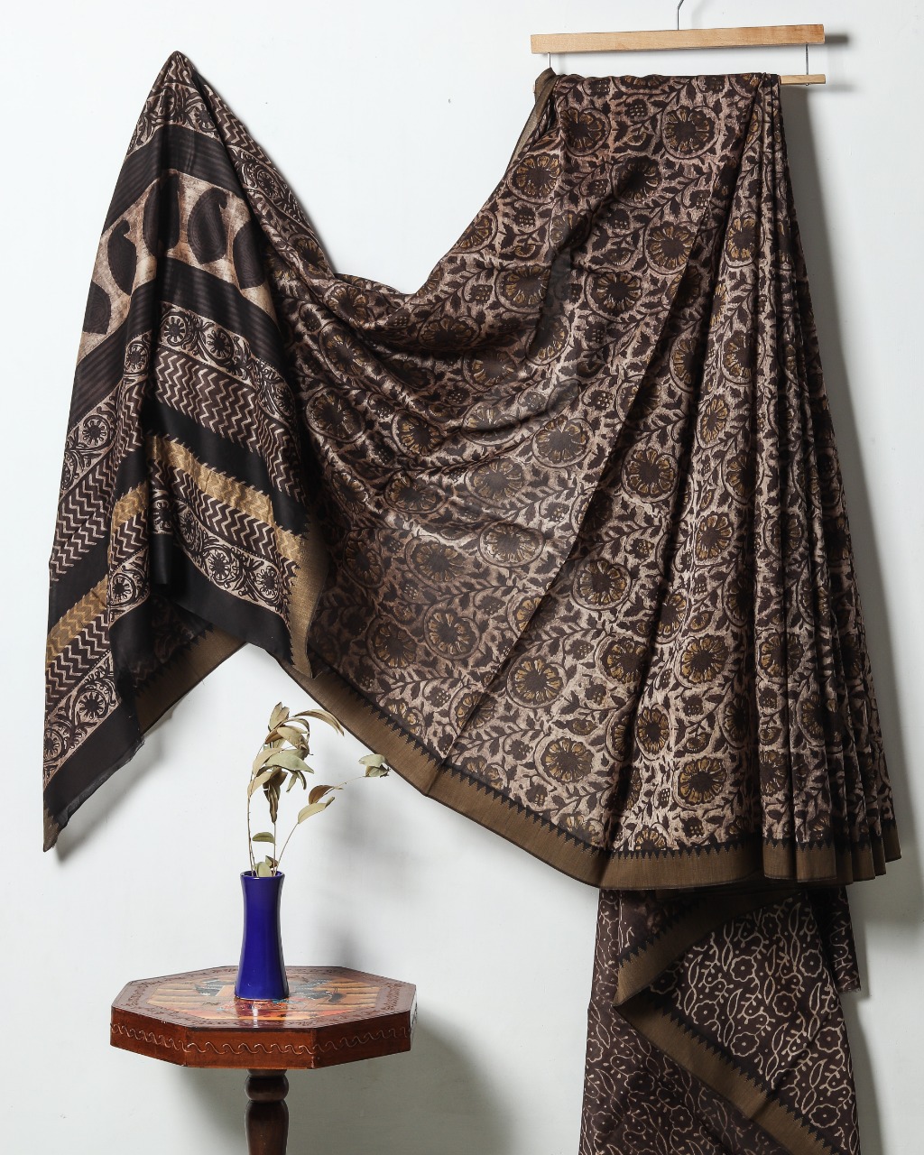 Ajrakh Chanderi Silk Jute