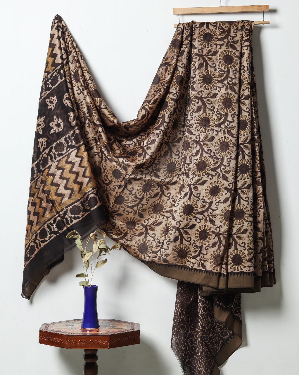Ajrakh Chanderi Silk Jute