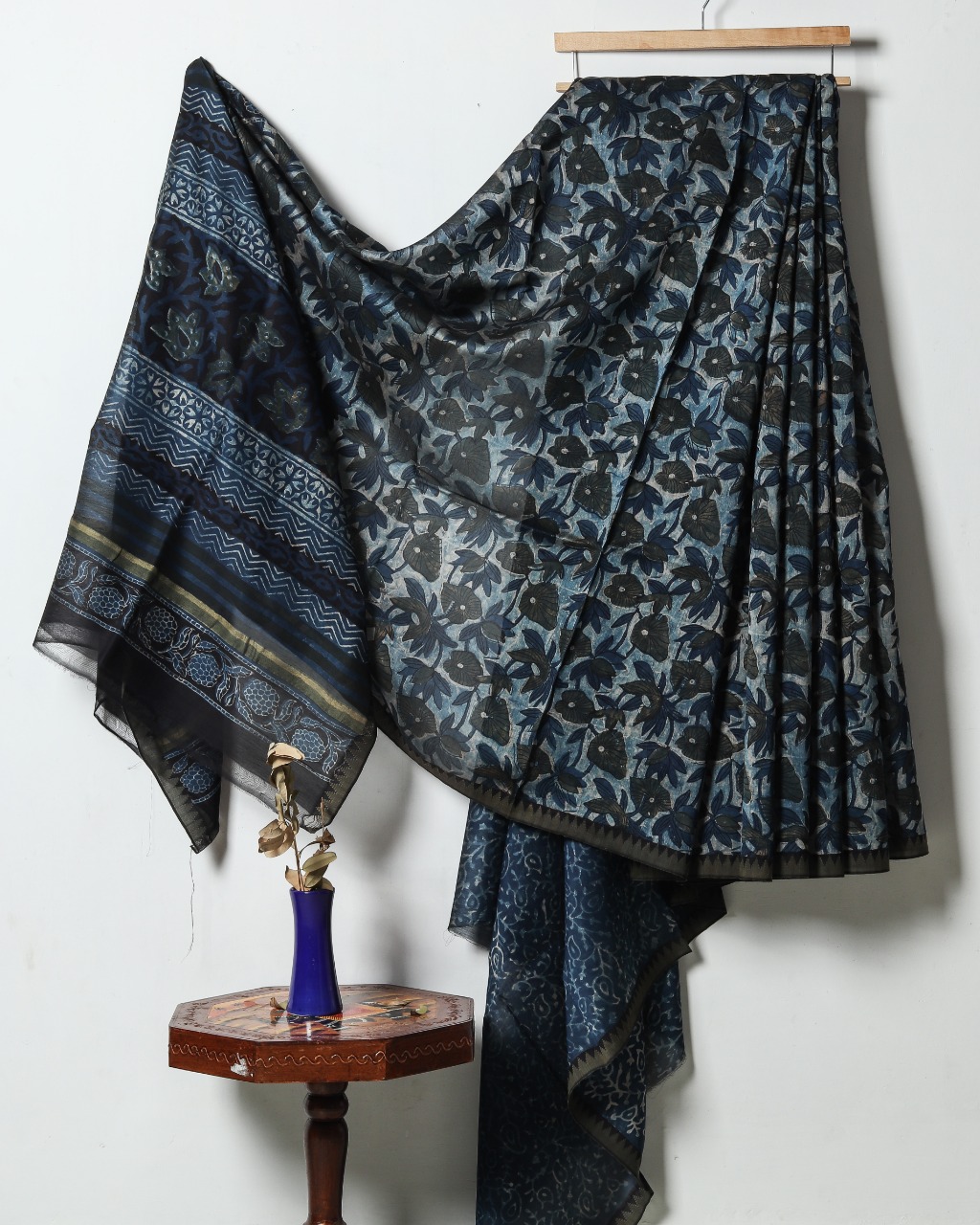 Ajrakh Chanderi Silk Jute