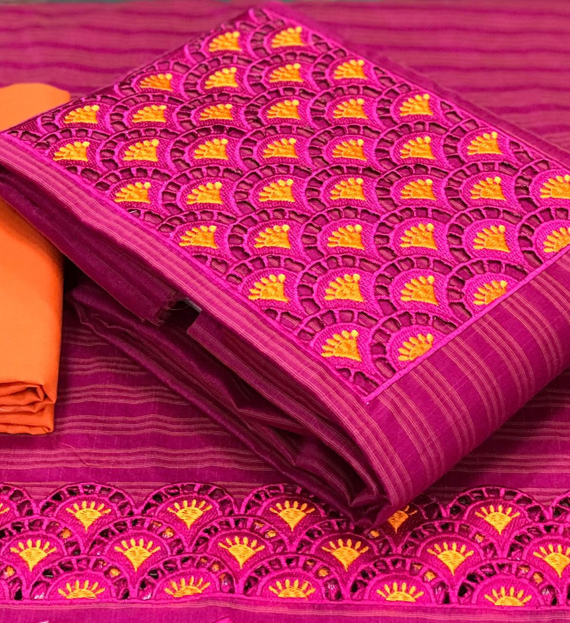 Top silk with patch cutwork