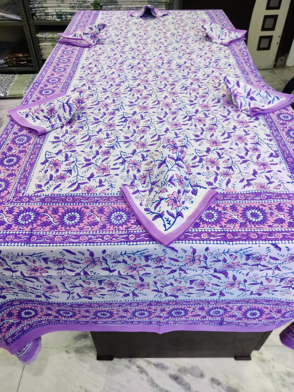 Hand Block Printed 6 Sets Table Cover