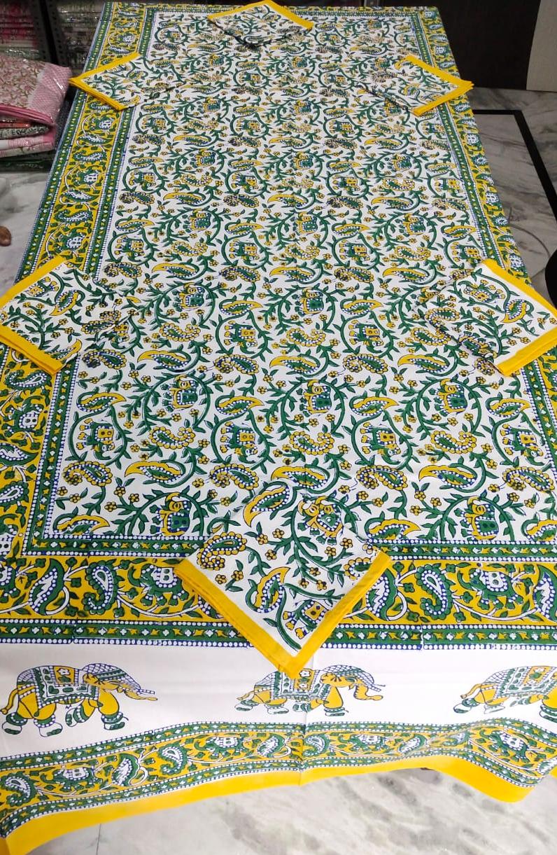 Hand Block Printed 6 Sets Table Cover