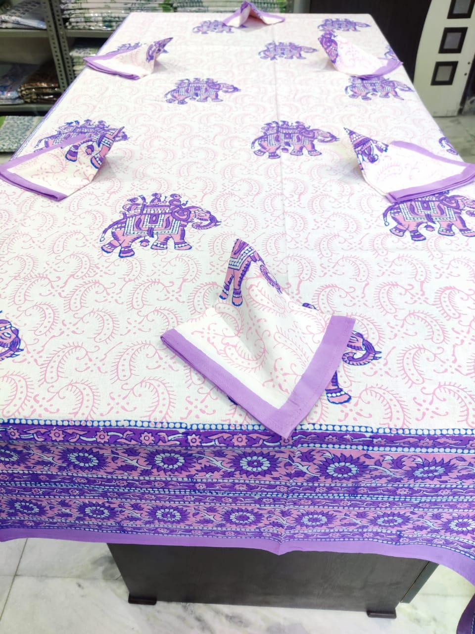 Hand Block Printed 6 Sets Table Cover