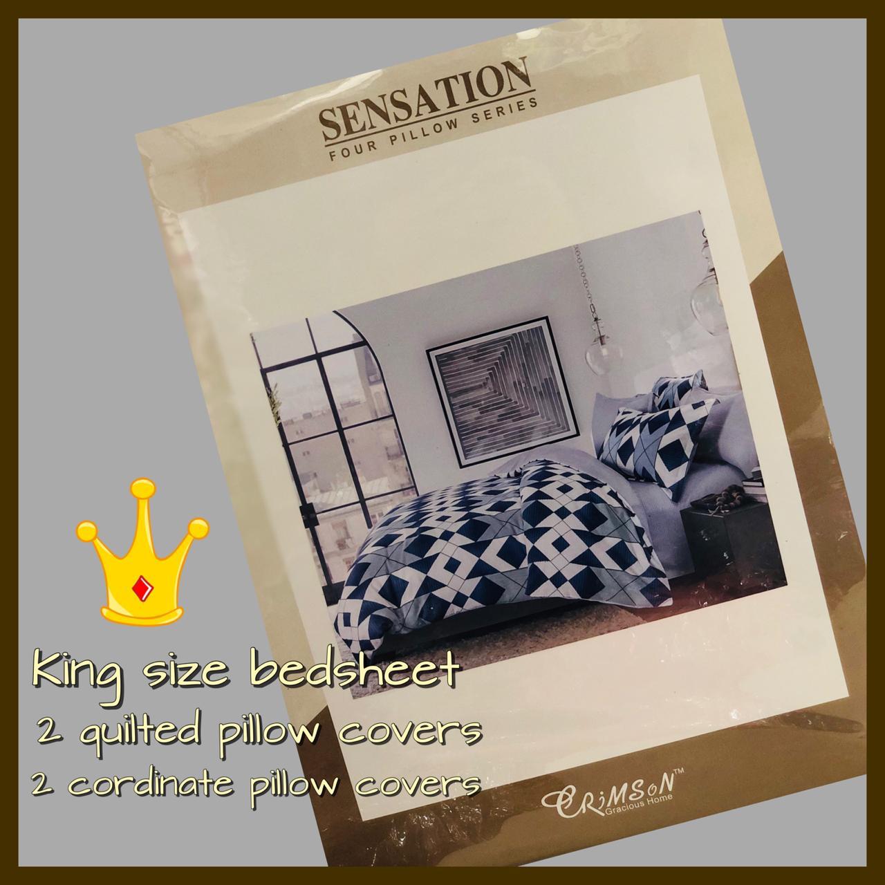 Bedsheet with 4 pillow covers
