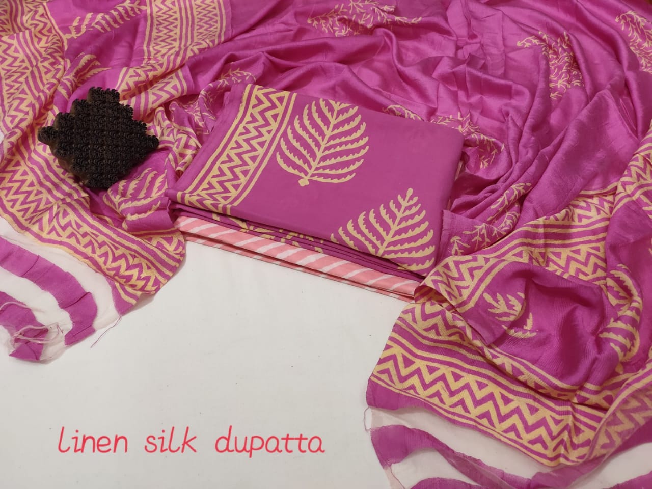 Block printed cotton suit set