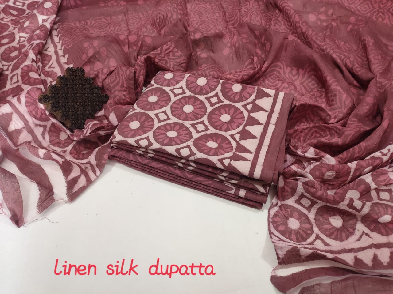 Block printed cotton suit set