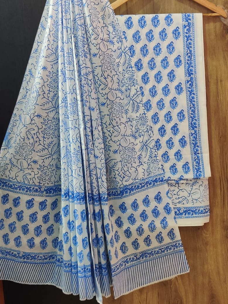 Pure mulmul cotton block printed suits