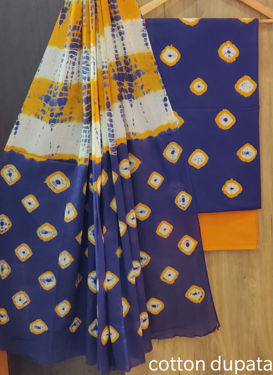 Pure mulmul cotton block printed suits