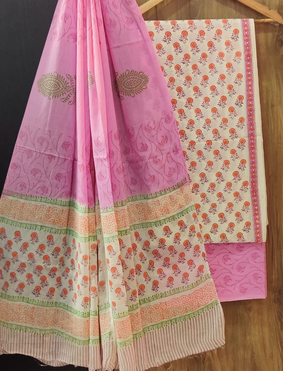 Pure mulmul cotton block printed suits