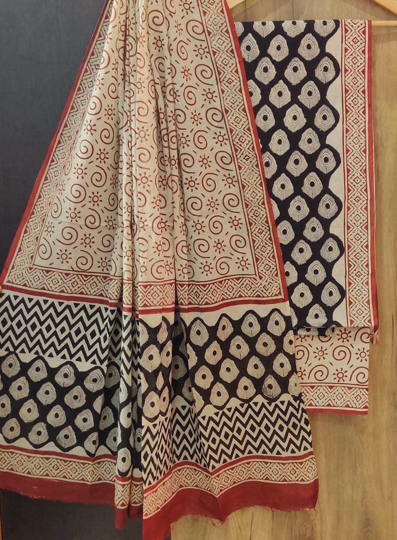 Pure mulmul cotton block printed suits