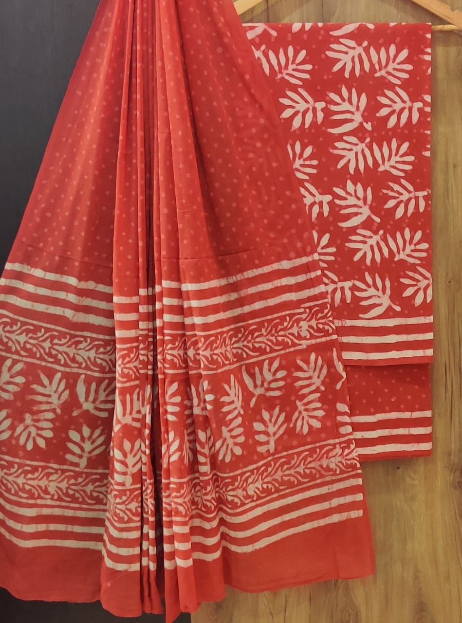 Pure mulmul cotton block printed suits