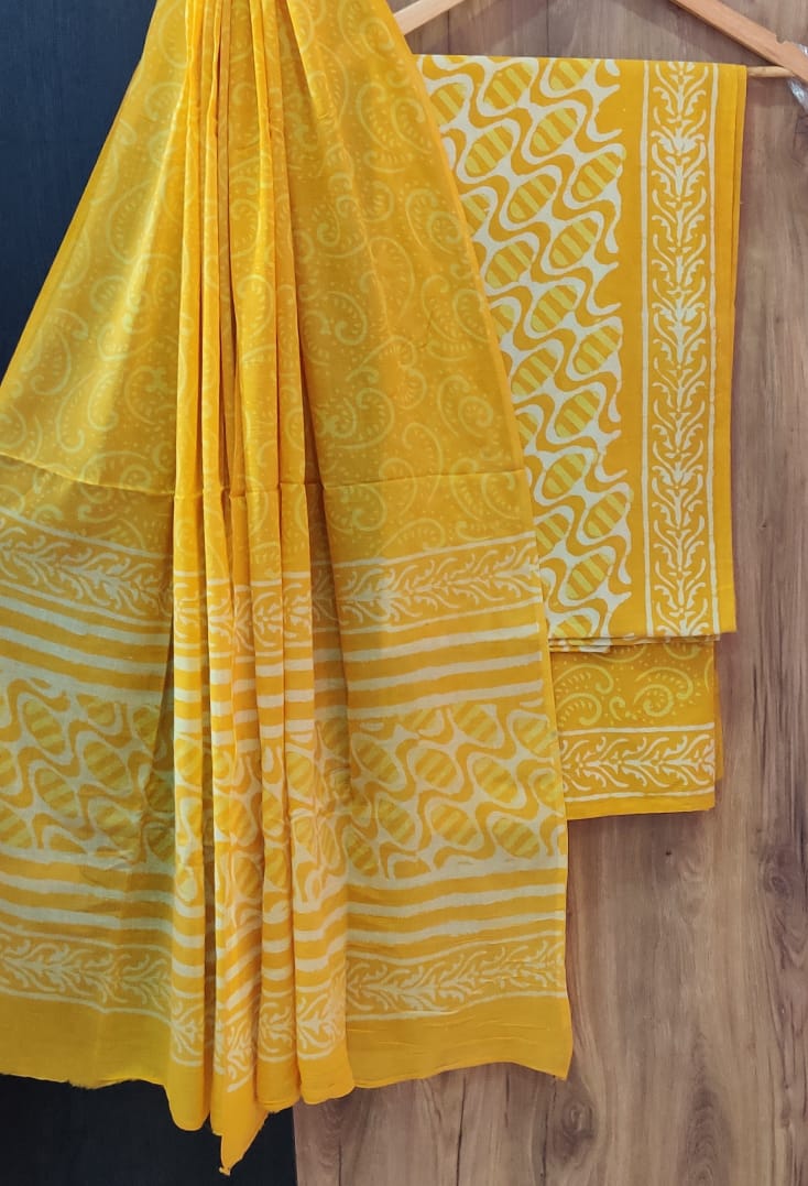 Pure mulmul cotton block printed suits