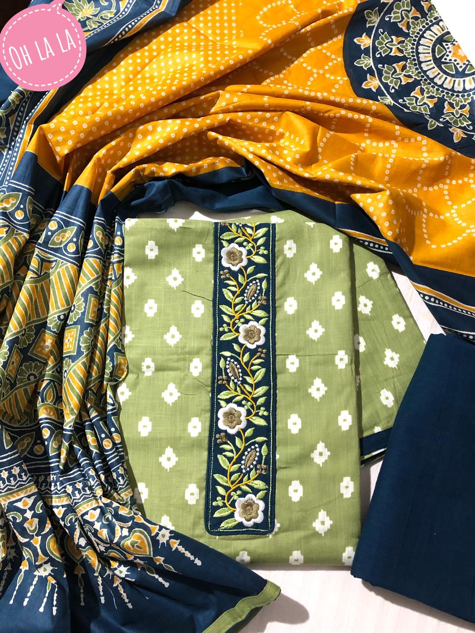soft cotton top/bottom/dupatta