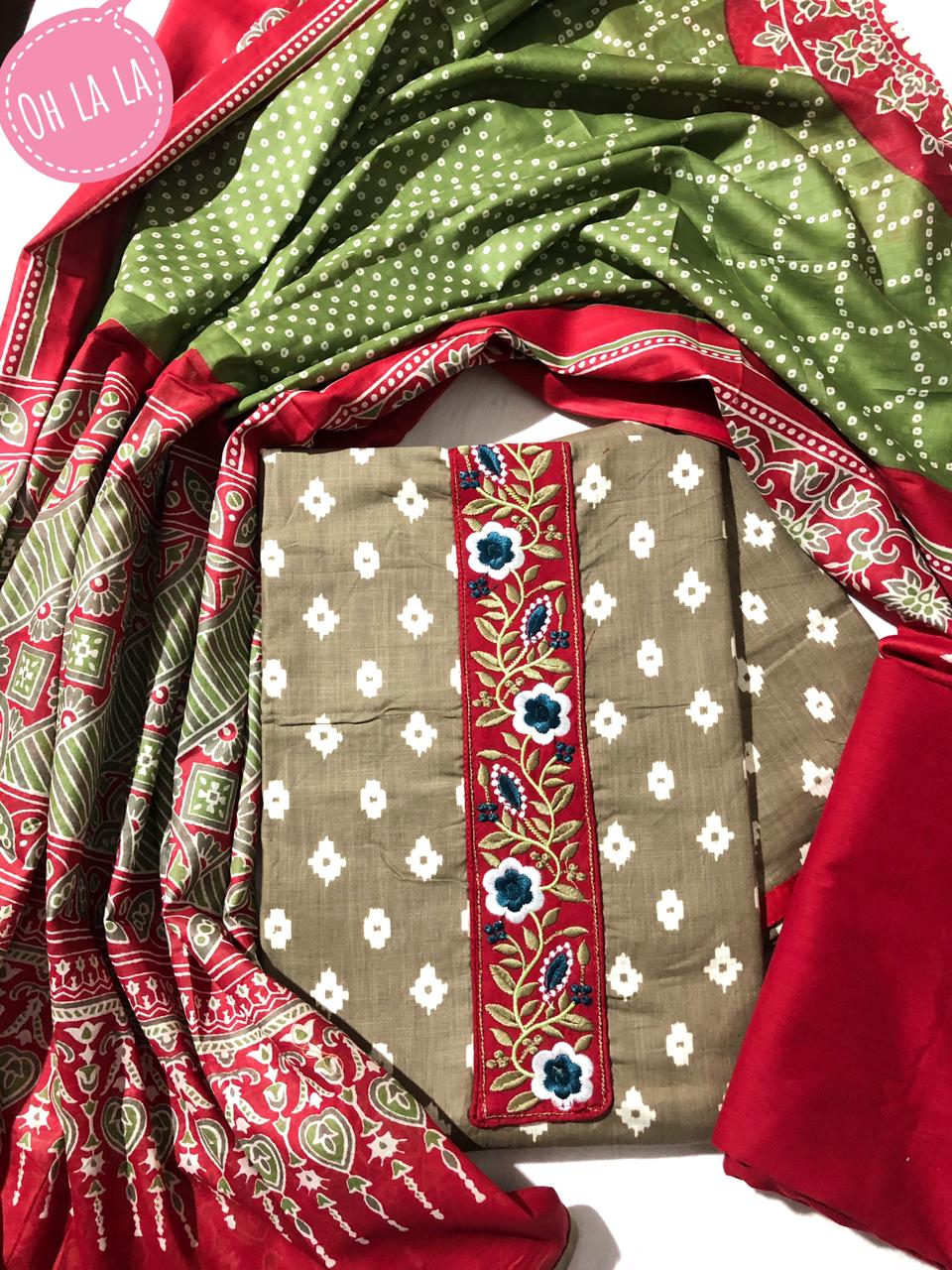 soft cotton top/bottom/dupatta