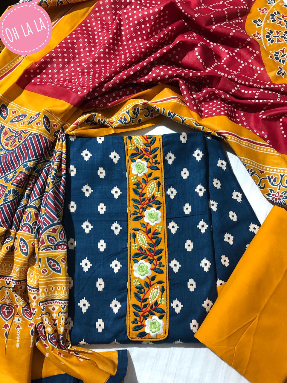 soft cotton top/bottom/dupatta