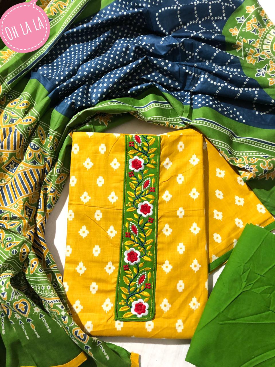 soft cotton top/bottom/dupatta