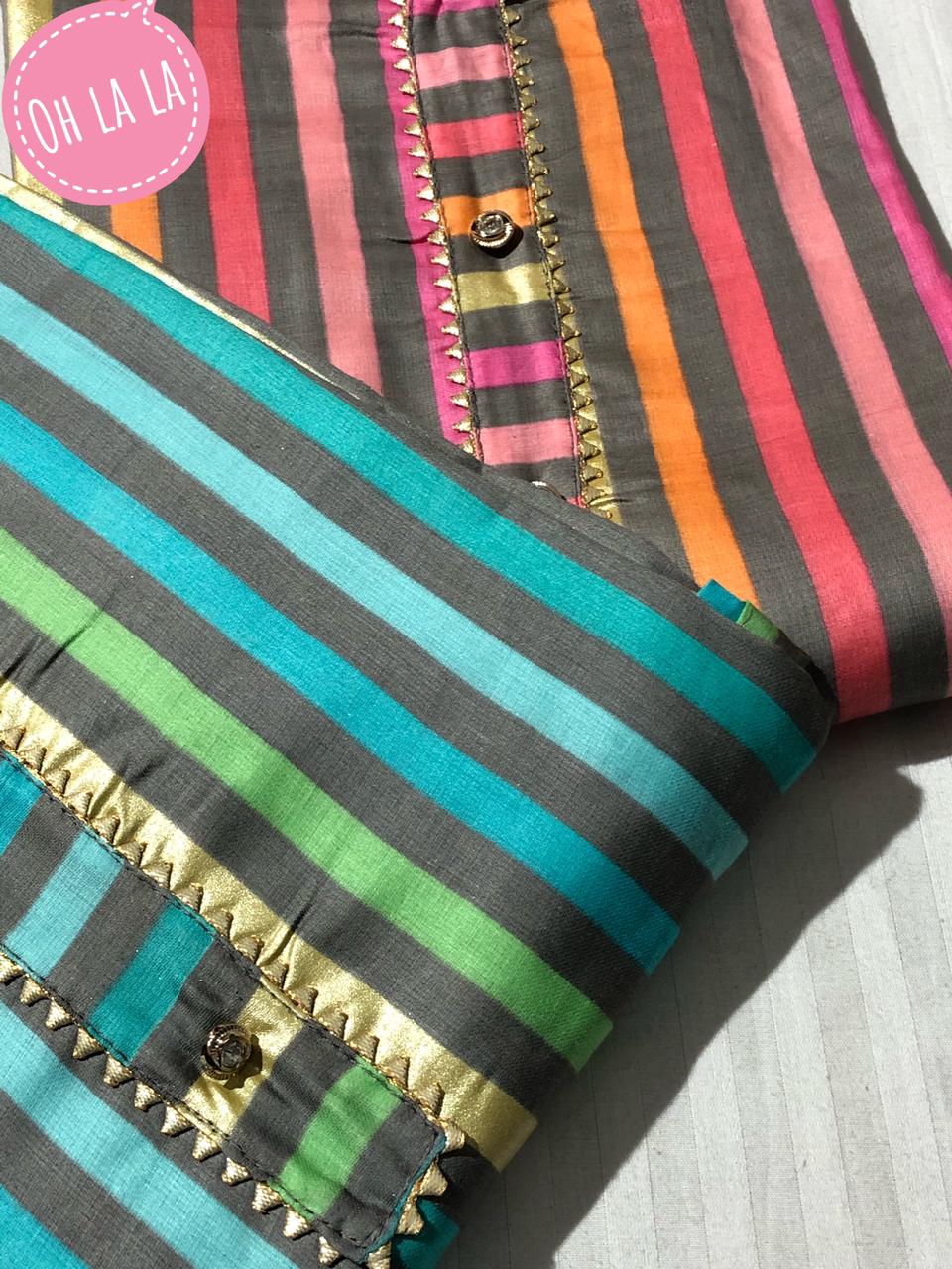 satin mixed cotton top /w dhuppatta