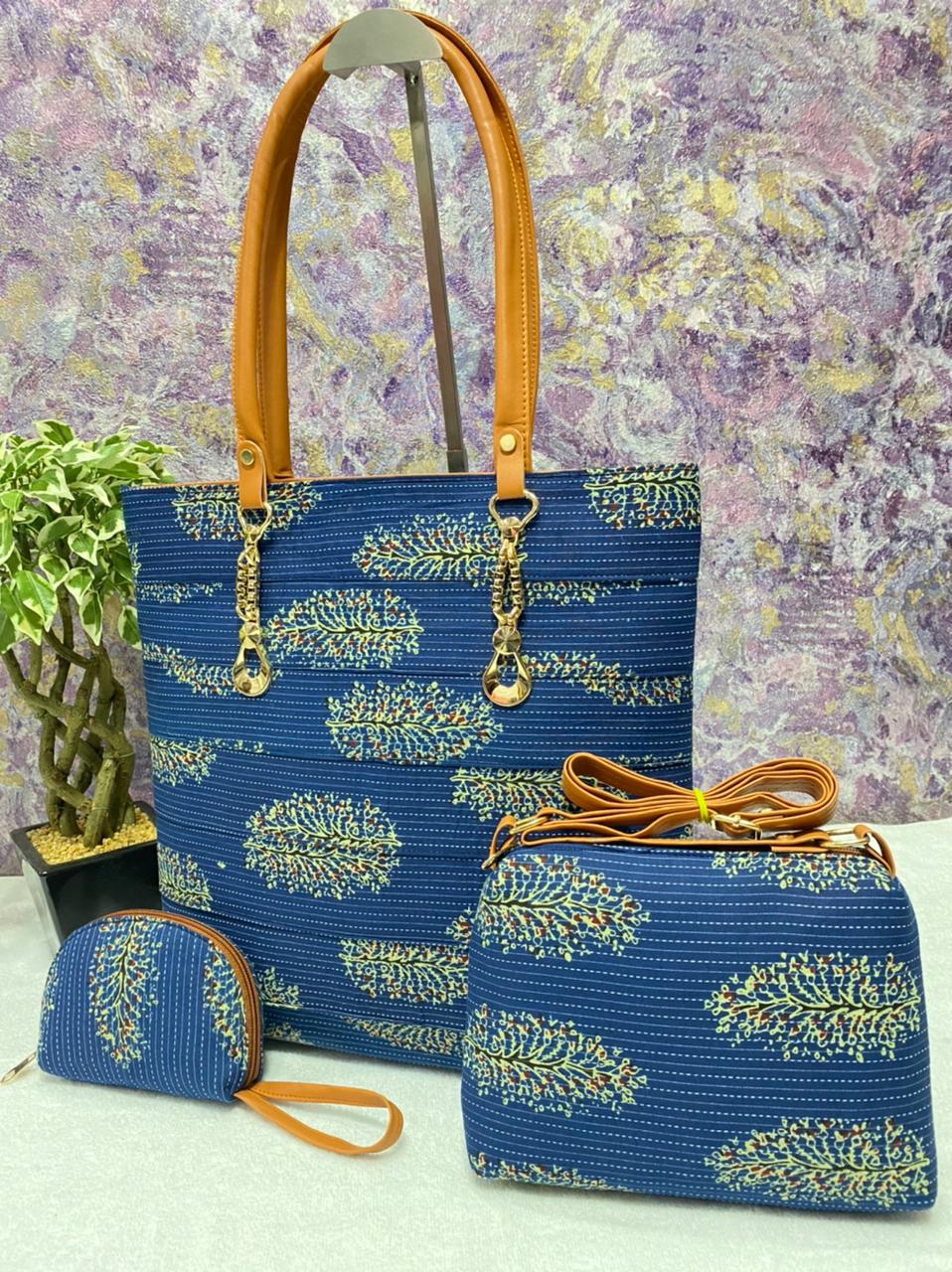 Block printed bag combo 