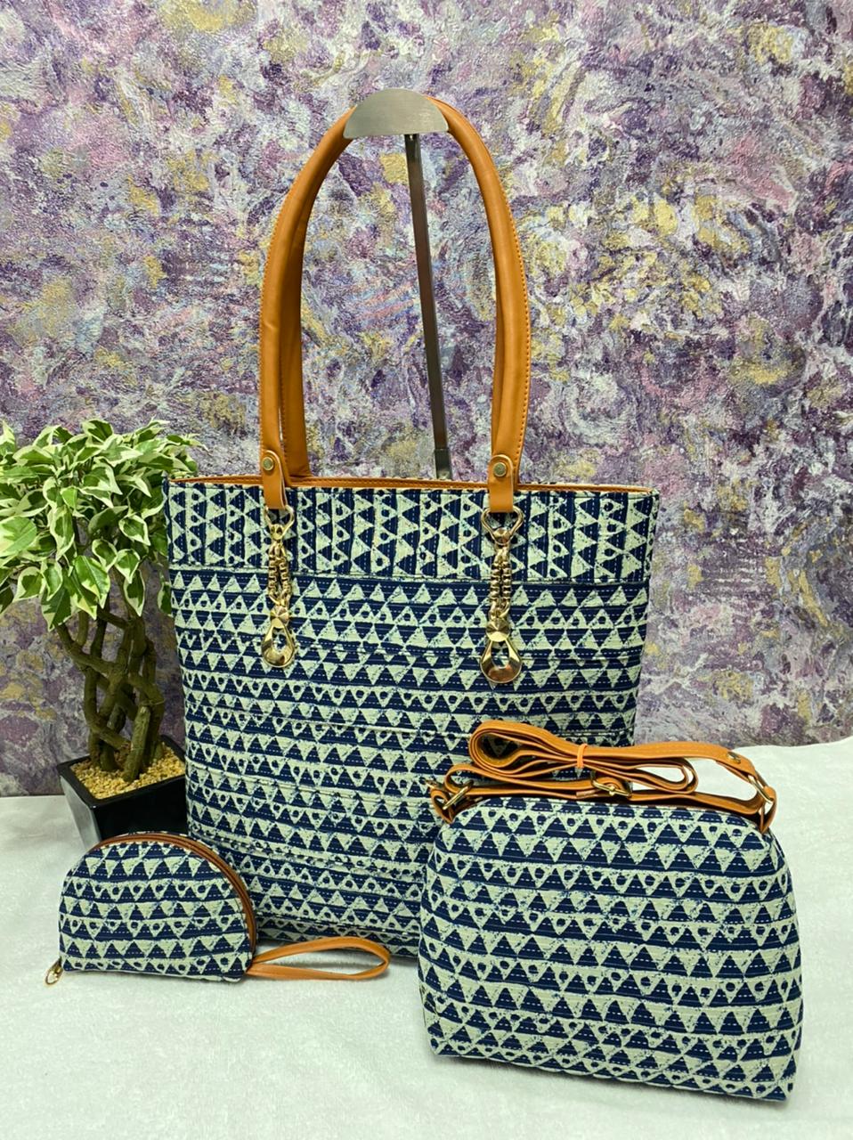 Block printed bag combo 
