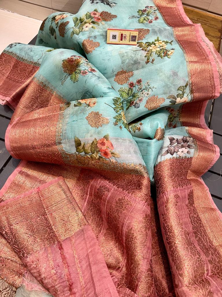 Exclusive Pure Banaras handweaving Organza Silk