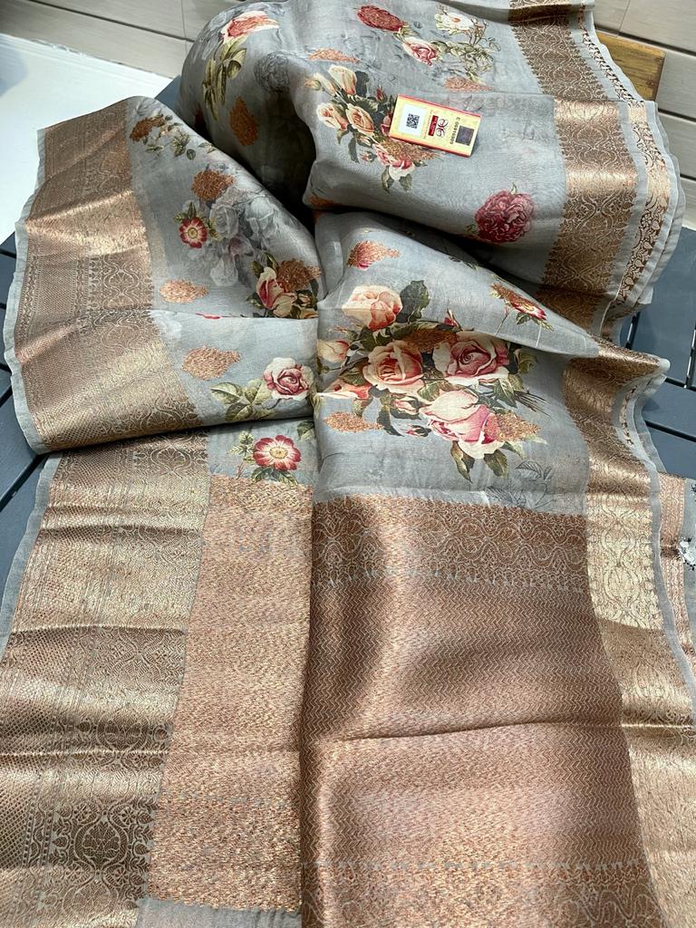 Exclusive Pure Banaras handweaving Organza Silk