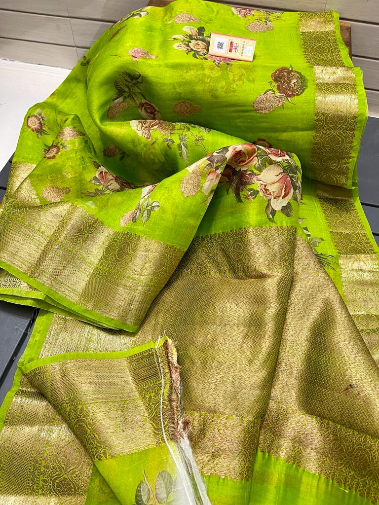 Exclusive Pure Banaras handweaving Organza Silk