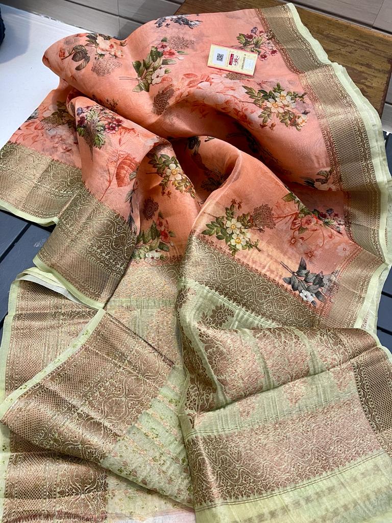 Exclusive Pure Banaras handweaving Organza Silk