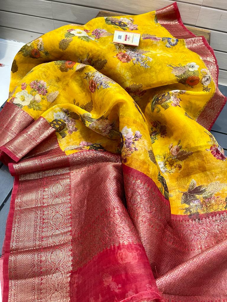Exclusive Pure Banaras handweaving Organza Silk