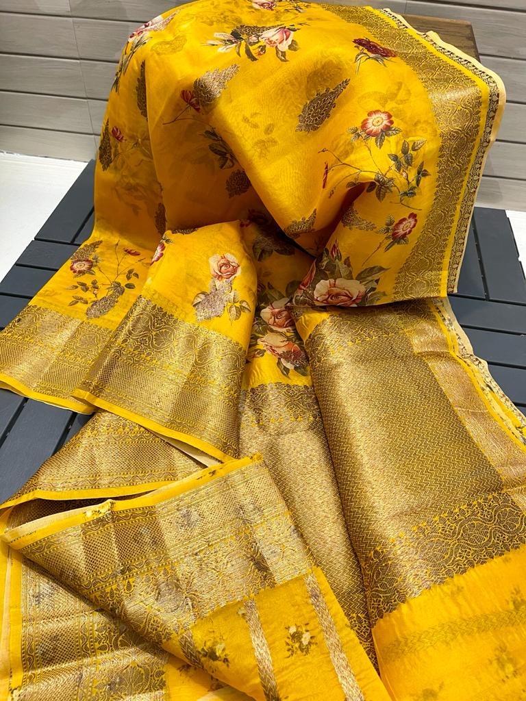 Exclusive Pure Banaras handweaving Organza Silk