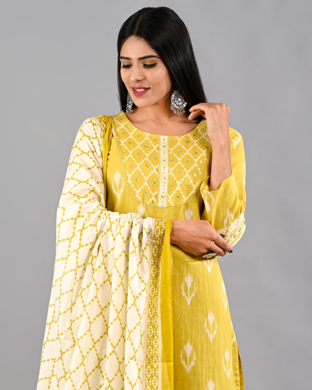 Pure  Cotton  Suits w/neck work & dupattas