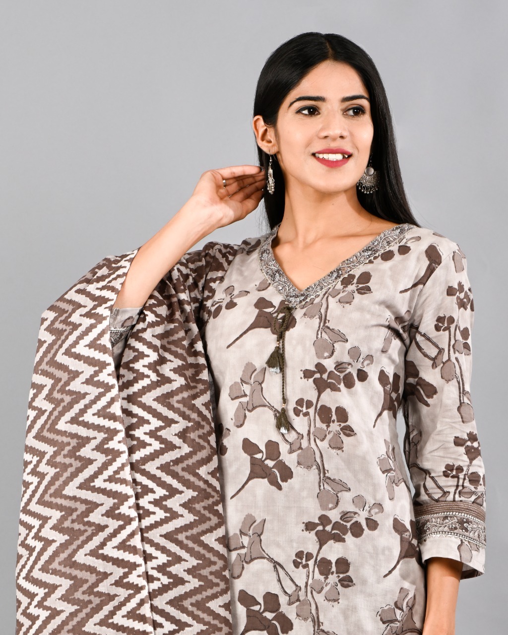 Pure  Cotton  Suits w/neck work & dupattas