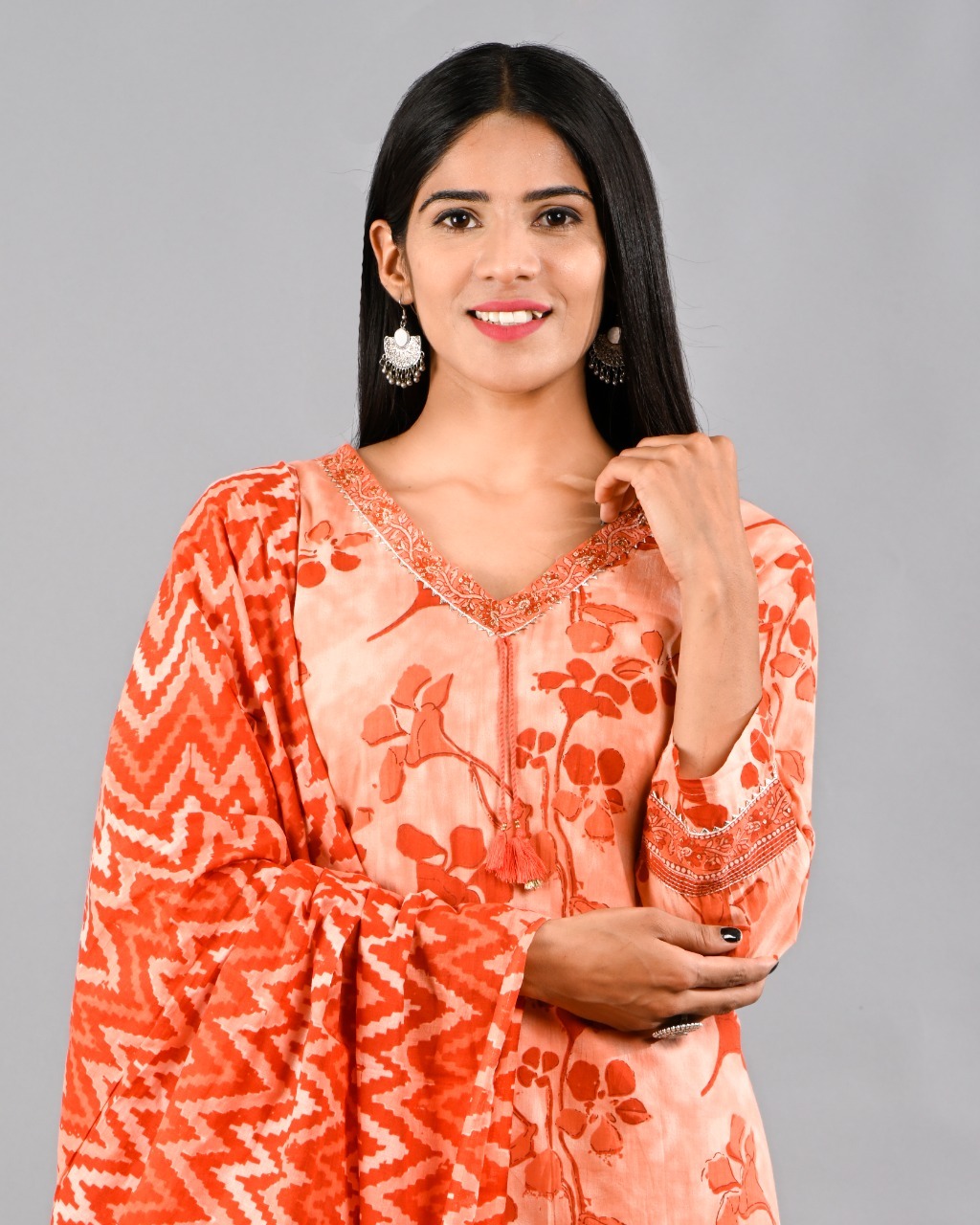 Pure  Cotton  Suits w/neck work & dupattas