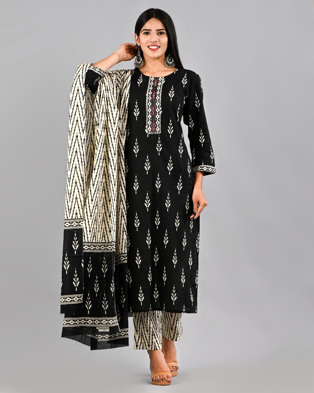 Pure  Cotton  Suits w/neck work & dupattas