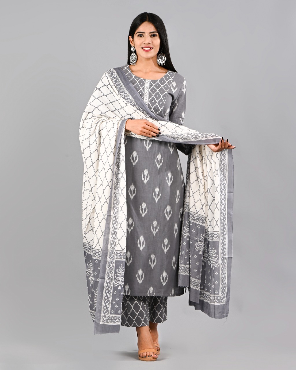 Pure  Cotton  Suits w/neck work & dupattas