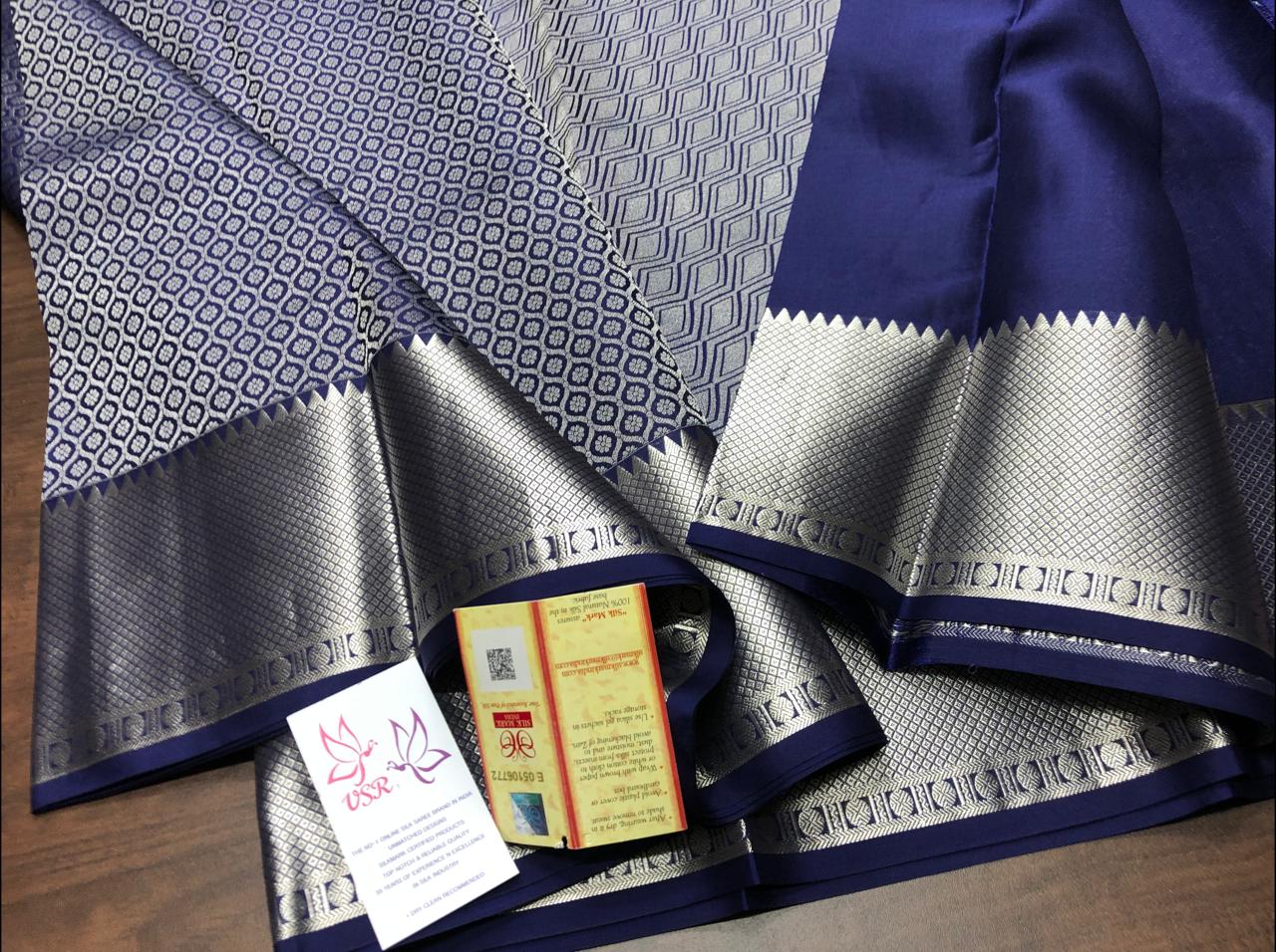 SILVER ZARI  DESIGNER KANCHEEPURAM