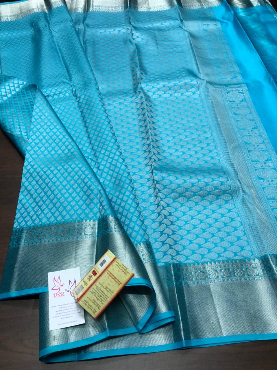SILVER ZARI  DESIGNER KANCHEEPURAM