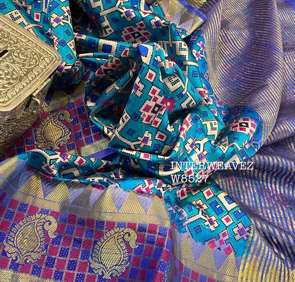 Dupion blends  With Ikkat prints 