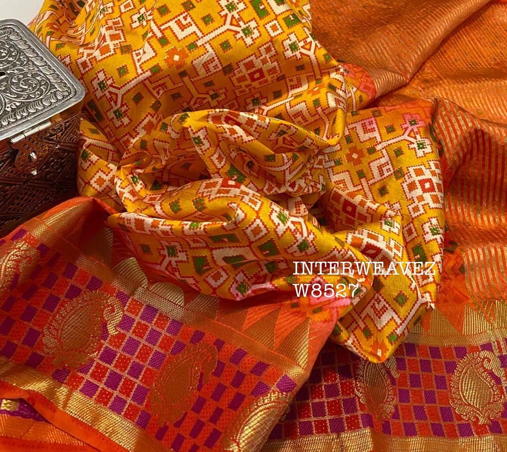 Dupion blends  With Ikkat prints 