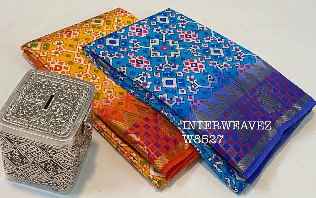Dupion blends  With Ikkat prints 