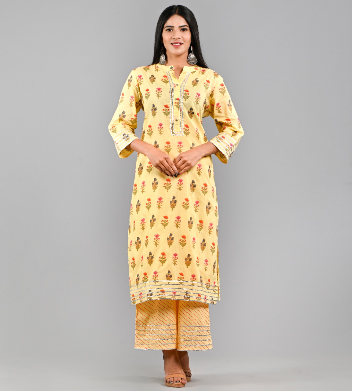 Kurti-Plazzo With Gotta Detailing