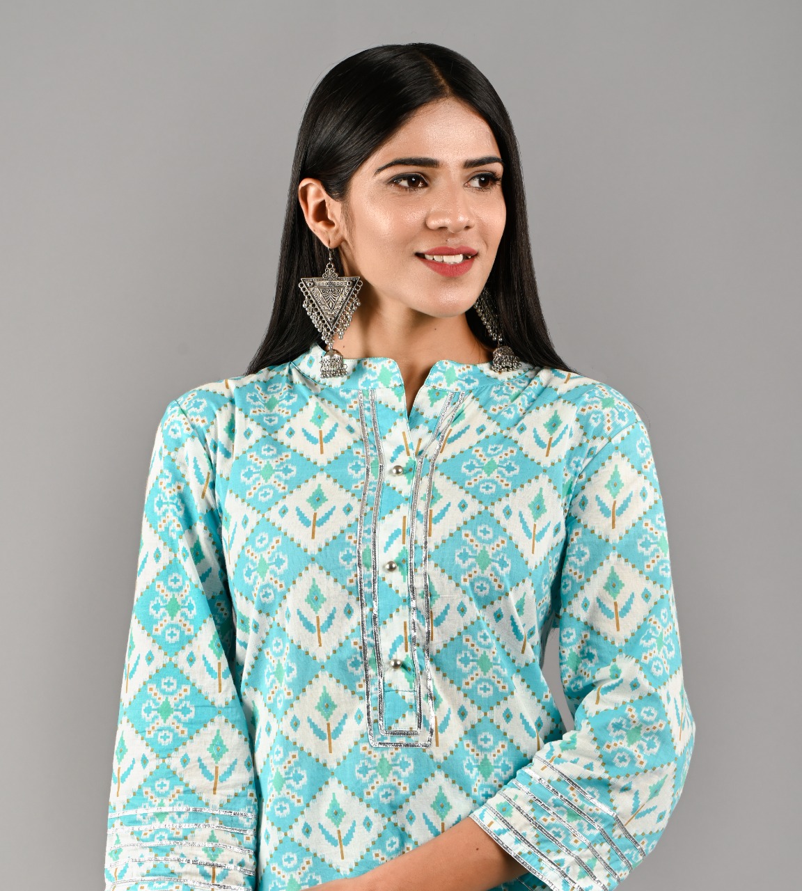 Kurti-Plazzo With Gotta Detailing