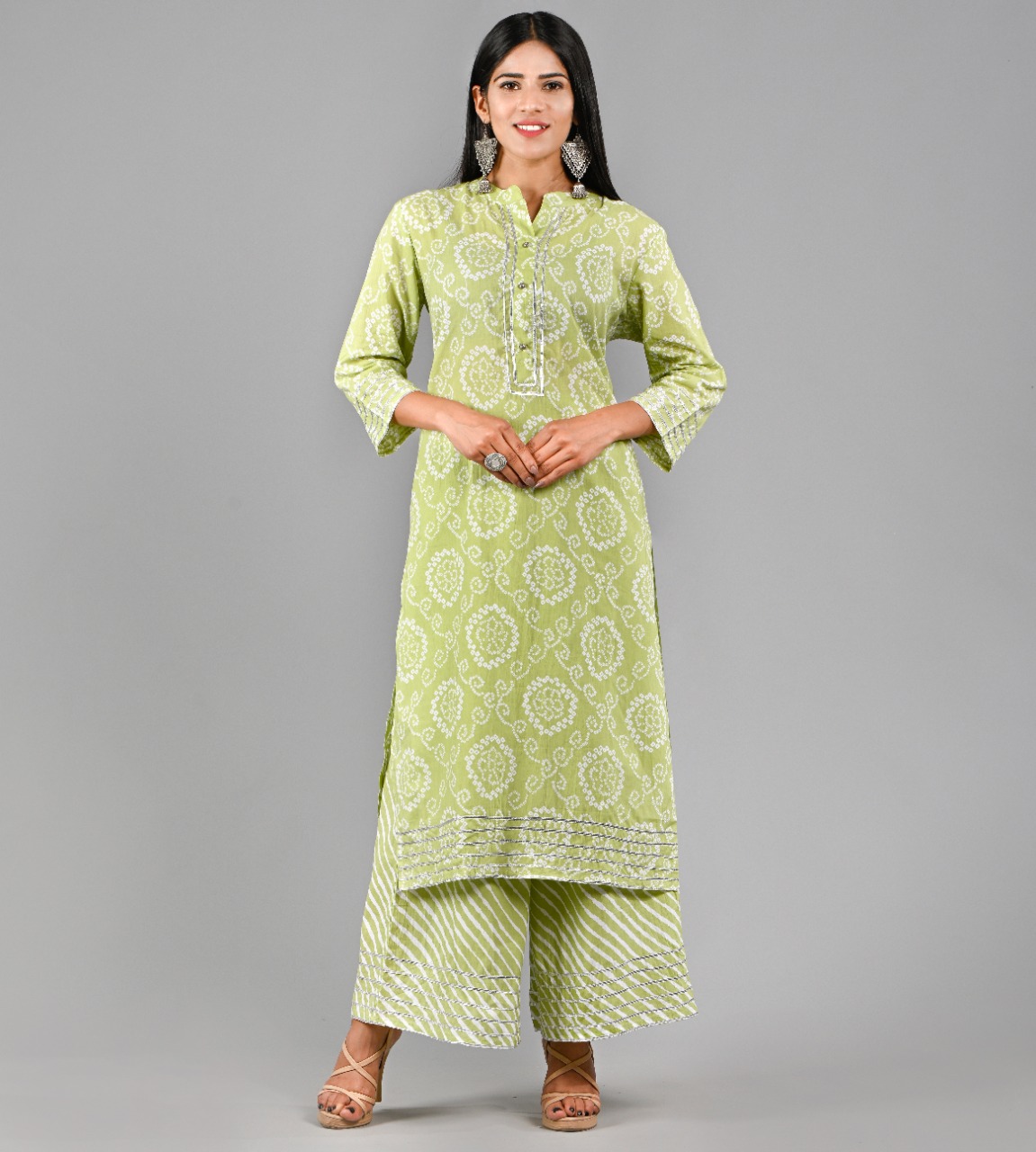 Kurti-Plazzo With Gotta Detailing