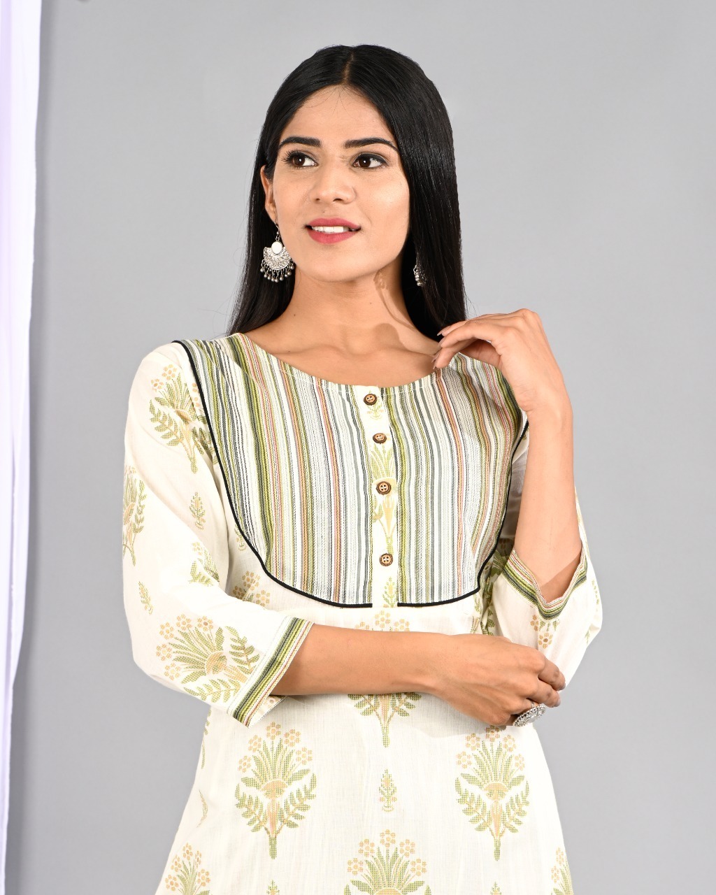 Pure Cotton Flower Print Kurti
