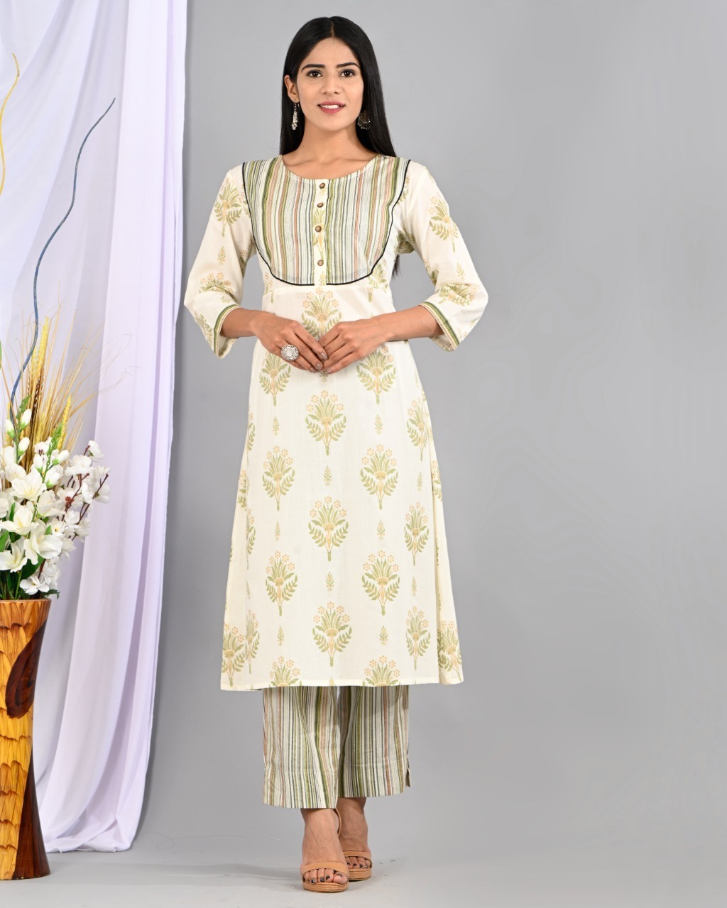 Pure Cotton Flower Print Kurti