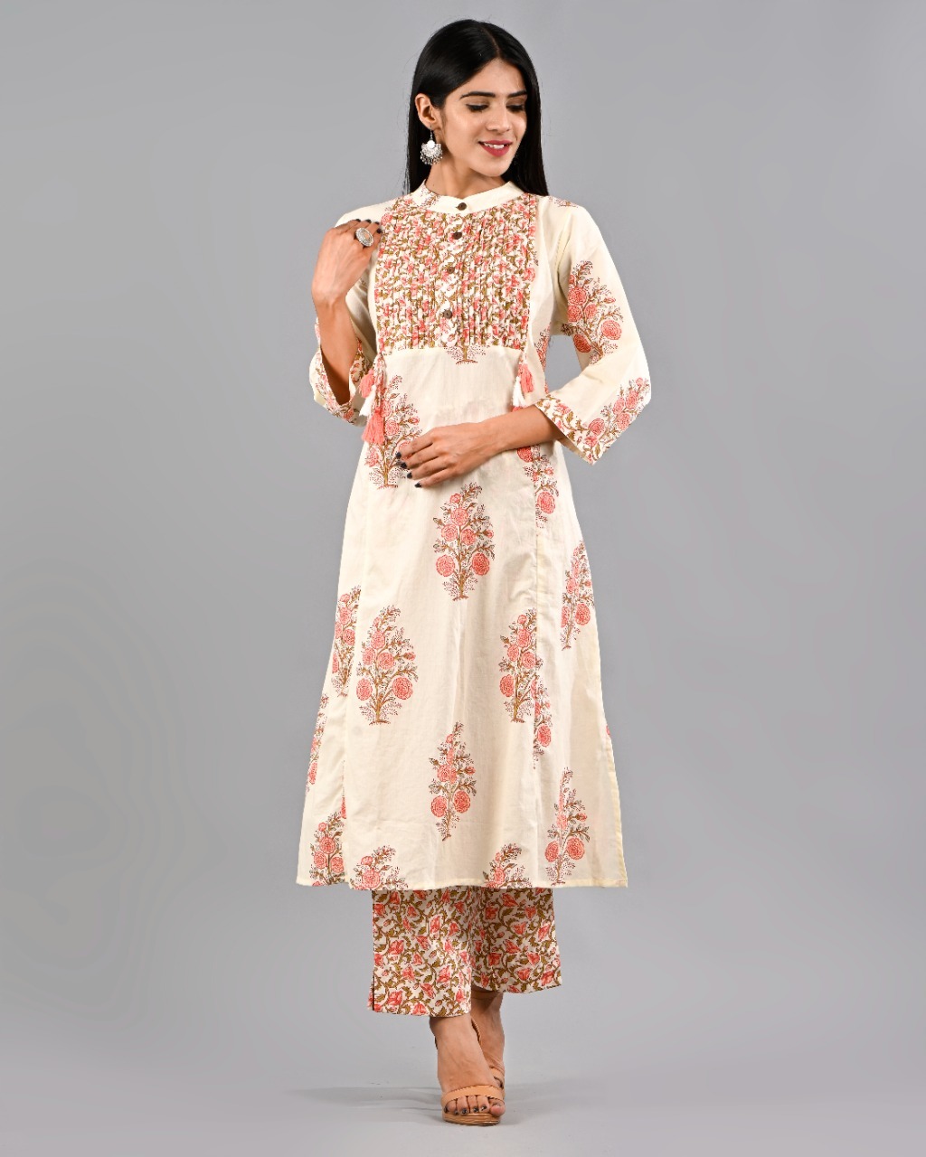 Pure Cotton Flower Print Kurti