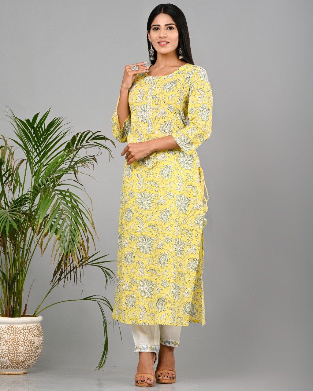 Pure Cotton Flower Print Kurti